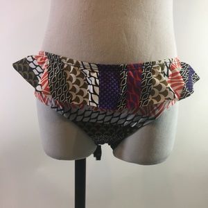 Ondademar Ruffle Geometric Bikini Bottom S New
